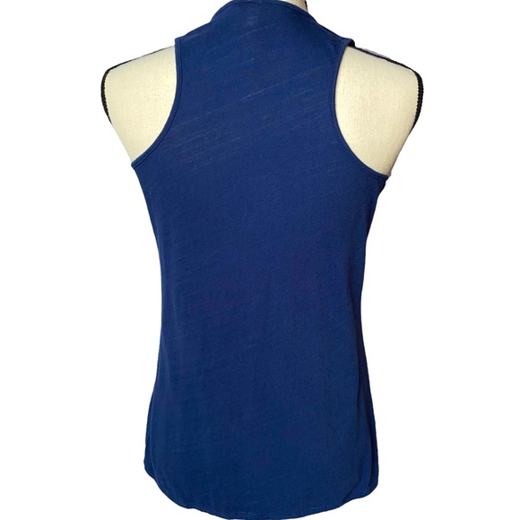 Anthropologie "Little Yellow Button" Racer Back Tank Ruffles S - Picture 3 of 5